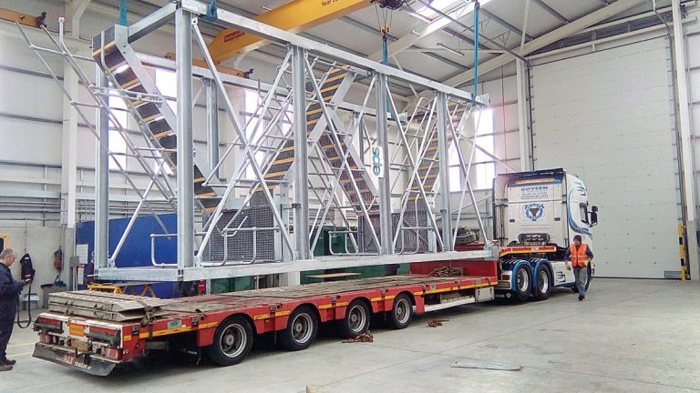 Pre-assembled staircase leaving the factory - Courtesy of EPS