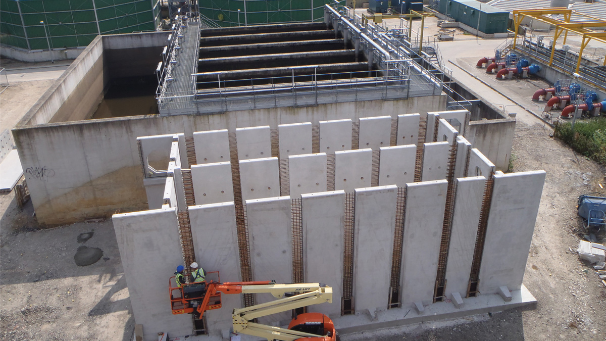 Construction of 2 (No.) additional precast deep bed sand filter cells - Courtesy of BTU