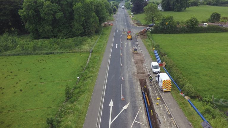 Pipelaying along the A29 - Courtesy of NI Water