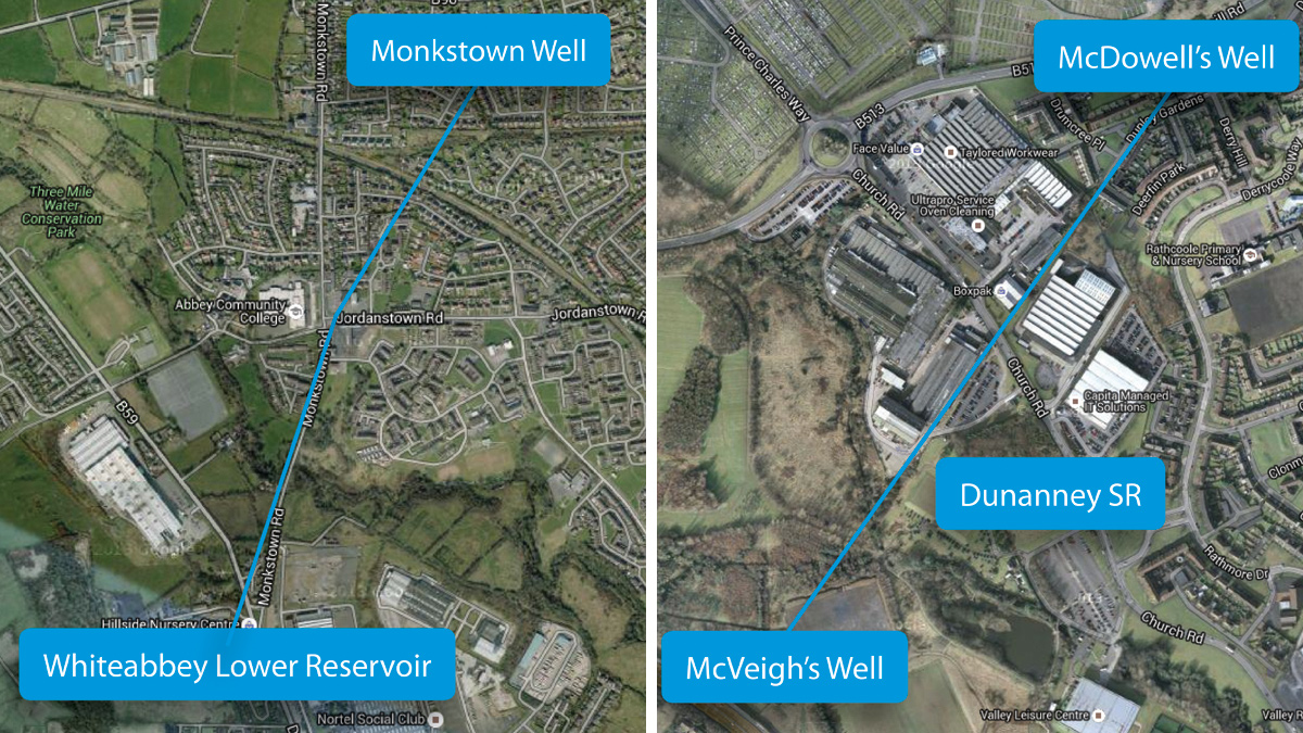 Newtownabbey Trunks Main plan of route - Courtesy of NI Water