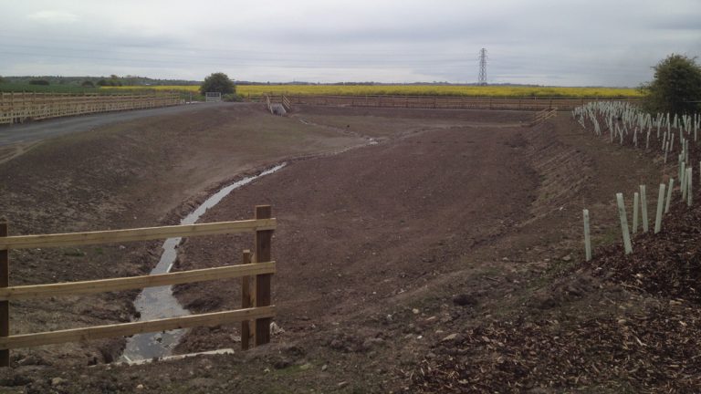 Detention basins are soft engineered structures formed from native soils - Courtesy of MWH