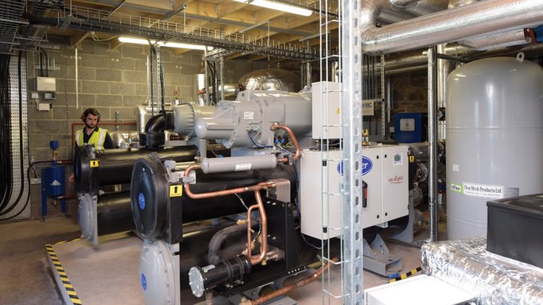 Overview of the heat pumps within the Energy Centre - Courtesy of Scottish Water Horizons