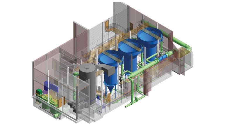 Preliminary 3D model of water softener building - Courtesy of Doosan Enpure