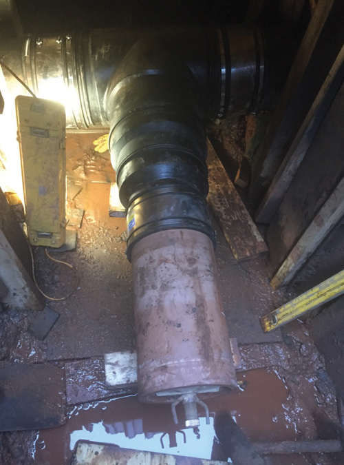 Temporary connection to existing sewer in timber heading- Courtesy of NMCNomenca