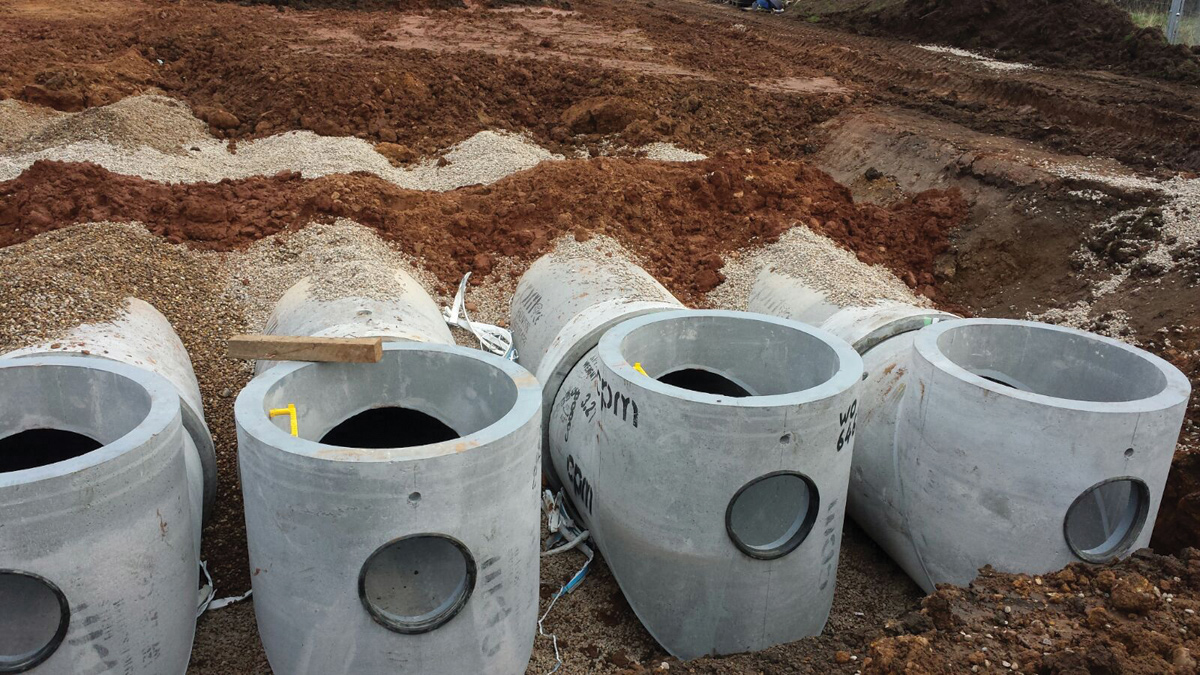 Bespoke manholes manufactured off-site came with pre-cored holes at specified level - Courtesy of NMCNomenca