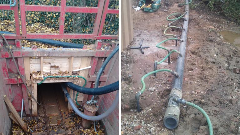 (left) Foul water connection and (right) dewatering network - Courtesy of NMCNomenca