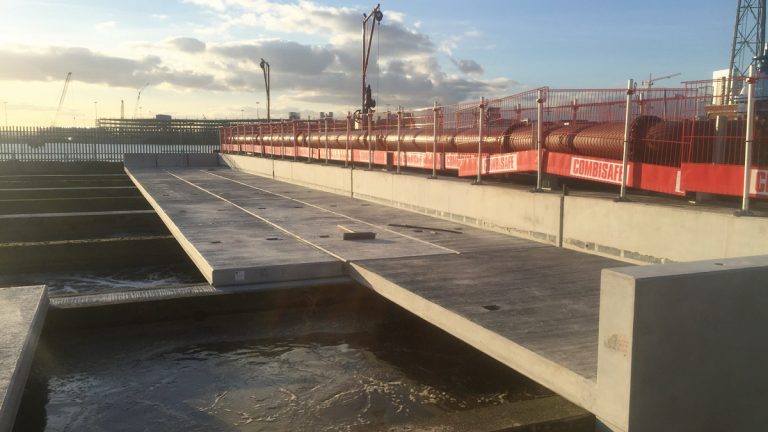 Precast concrete was used to form the storm tank roof slab - Courtesy of 4Delivery