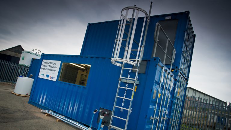 Pilot plant at Crownhill WTW - Courtesy of South West Water