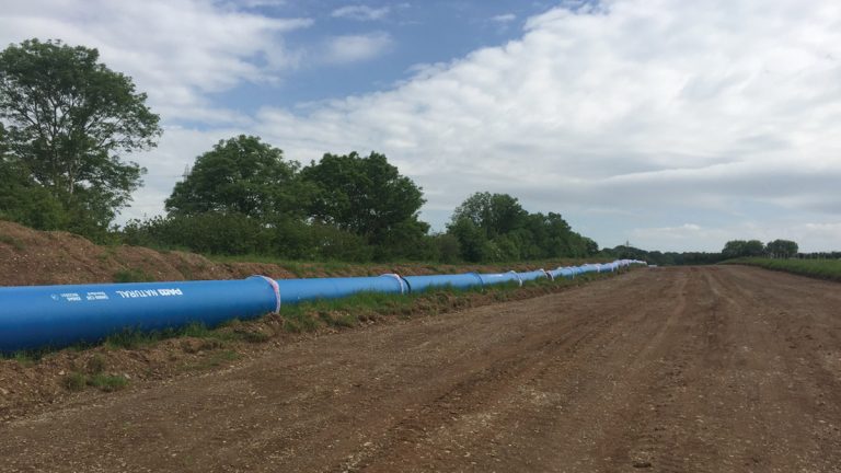 Pipes ready to be laid - Courtesy of South West Water