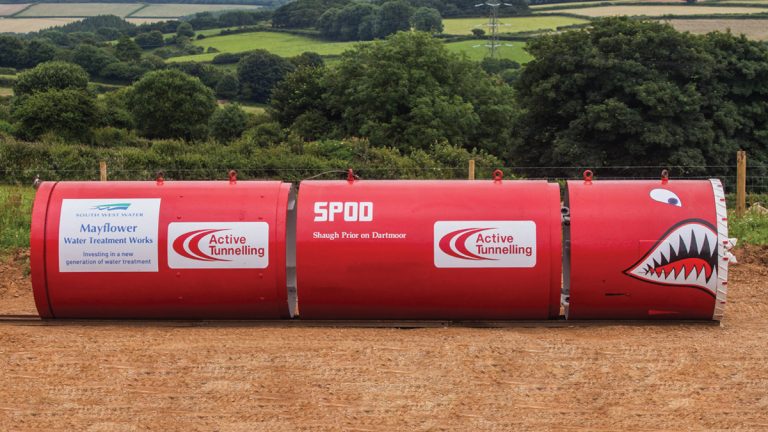 ‘SPOD’ – the tunnelling machine which will burrow underneath the A386 - Courtesy of South West Water