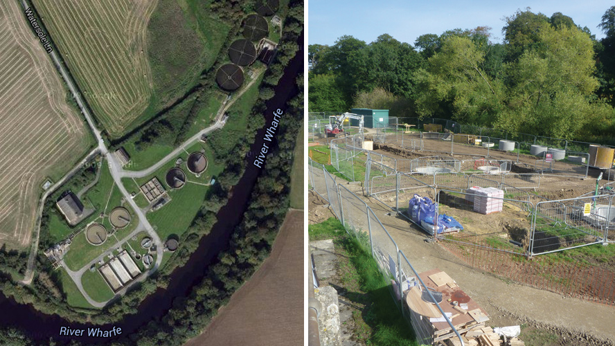 (left) Wetherby STW and (right) Ongoing civils works - Courtesy of aBV