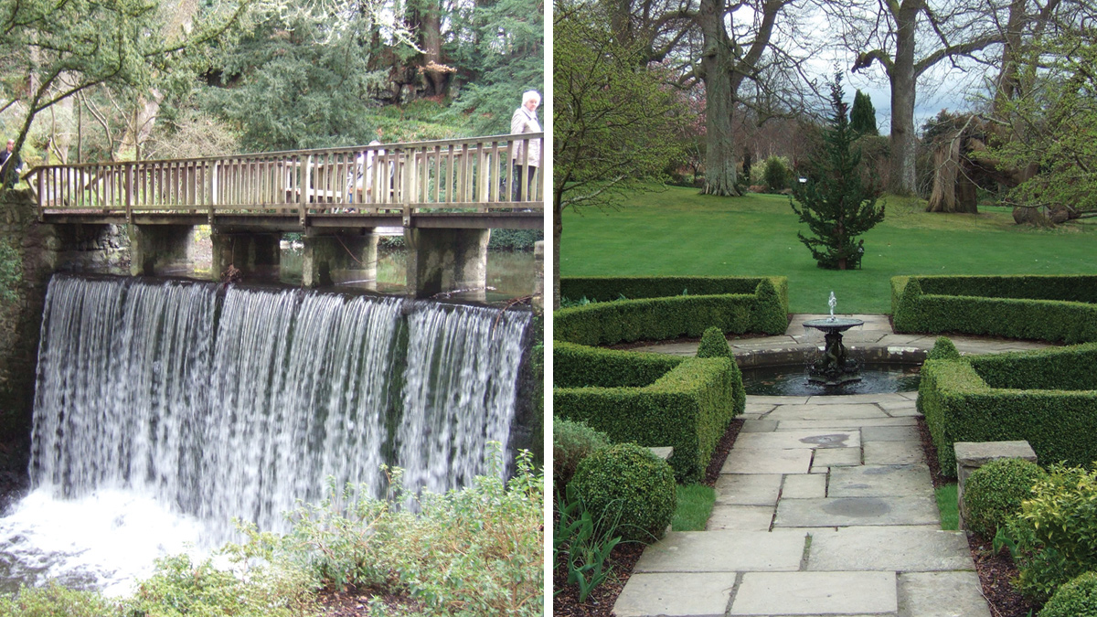(left) The Waterfall Bridge and (right) Ornamental garden - Courtesy of Waterco Consultants