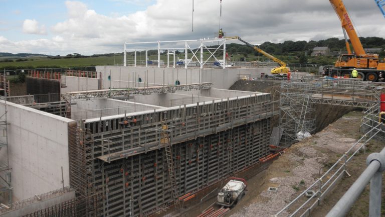 Rapid gravity filters outer wall construction - Courtesy of Doosan Enpure Ltd