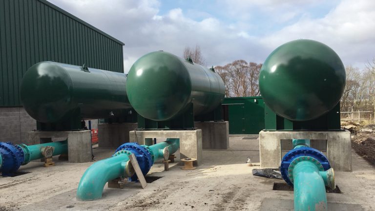 Gorbals Pumping Station surge vessels - Courtesy of amey-Black & Veatch