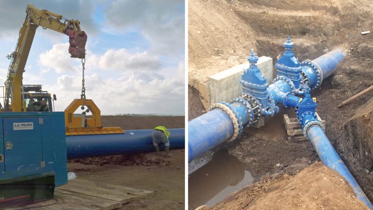 (left) Vacuum pipe lift and (right) off-take connection arrangement - Courtesy of Caledonia Water Alliance