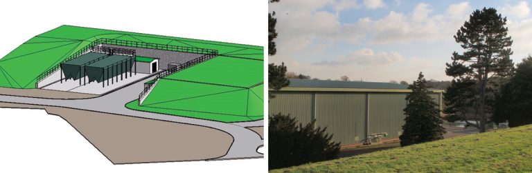 (left) New break pressure tank - Courtesy of Jacobs and (right) Existing GAC building - Courtesy of Severn Trent Water
