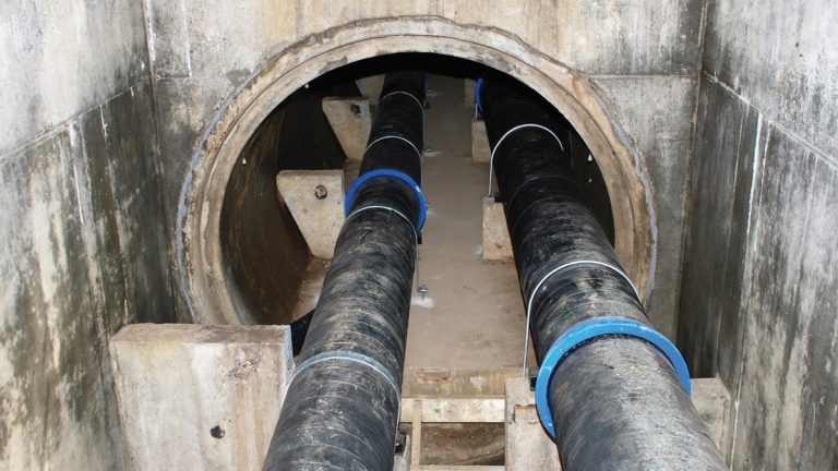 2 (No.) 450mm pipes installed within the existing culvert - Courtesy of South East Water