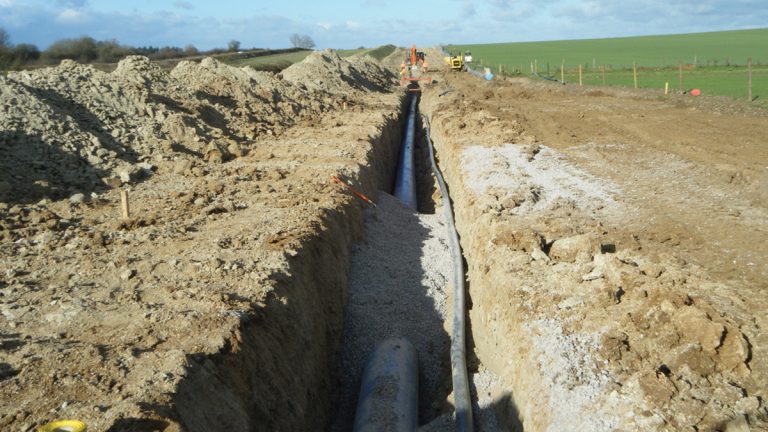 Open cut construction in Phase 4 of pipeline looking north - Courtesy of SMB