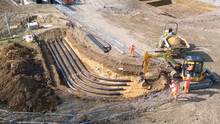 Over 3500m of underground pipework has been installed - Courtesy of Costain