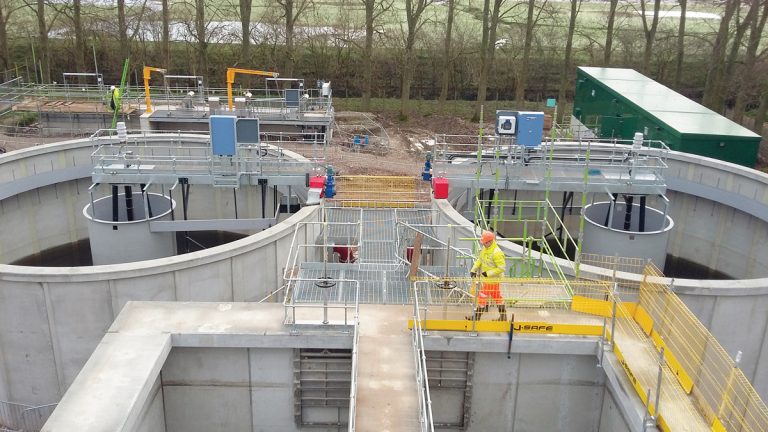 Activated sludge plant aerobic zones and completed final settlement tanks - Courtesy of C2V+