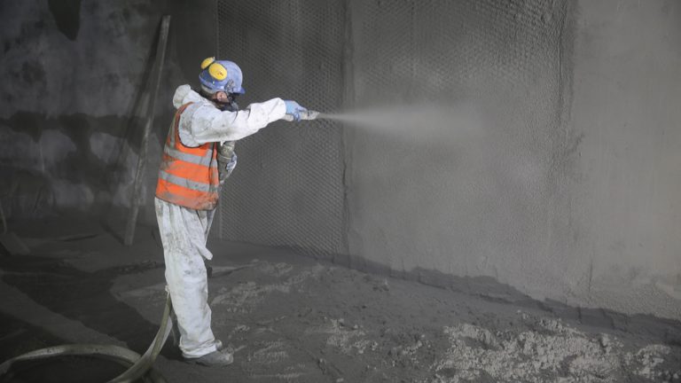 A total of 55,000 litres of Sika 133 gunite concrete spray were applied to the perimeter walls - Courtesy of Stonbury