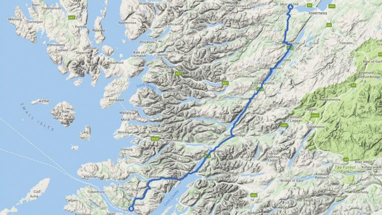 Delivery route (115 miles) from Muir of Ord to Lochaline - Courtesy of ESD Project Team