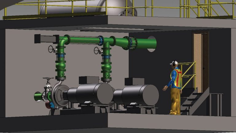 BIM Model of inside the refurbished pumping station - Courtesy of MMB