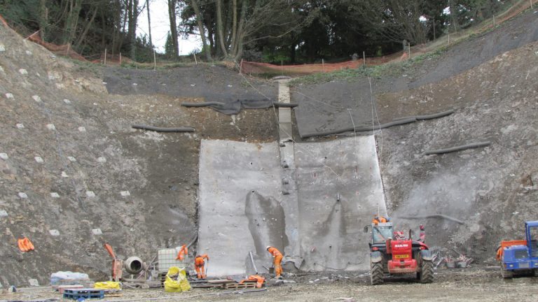 Figure 6: Hillside removal underway - Courtesy of Sweco UK Ltd