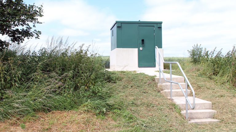 Figure 2: Technocover devised a half-height kiosk to fully secure the borehole while providing personnel with safe access to the chamber via a full height door