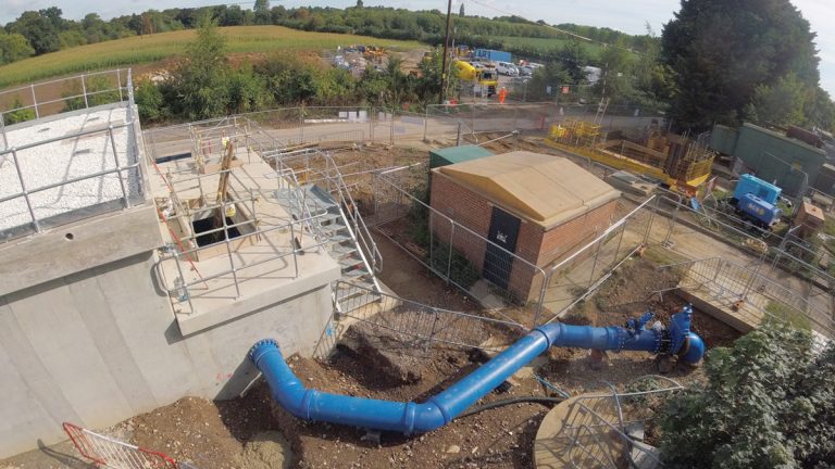 Contact tank and borehole pipework - Courtesy of Barhale Ltd