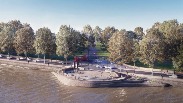 Architectural design of the Chelsea Embankment Foreshore site, adjacent to the Royal Hospital Chelsea - Courtesy of HawkinsBrown