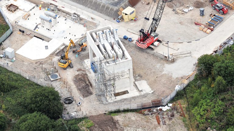 Morecambe WwTW: Construction of raised inlet works - Courtesy of United Utilities