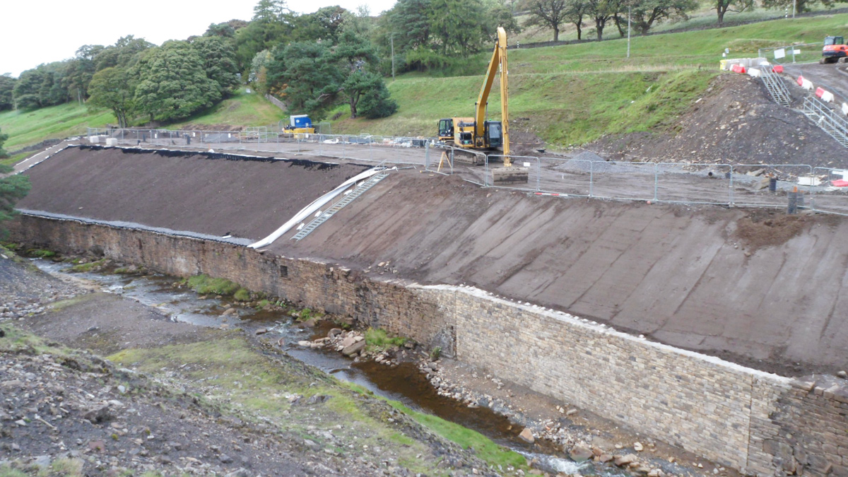 Carrshield Tailings Dam during construction (August 2018) - Courtesy of Newcastle City Council