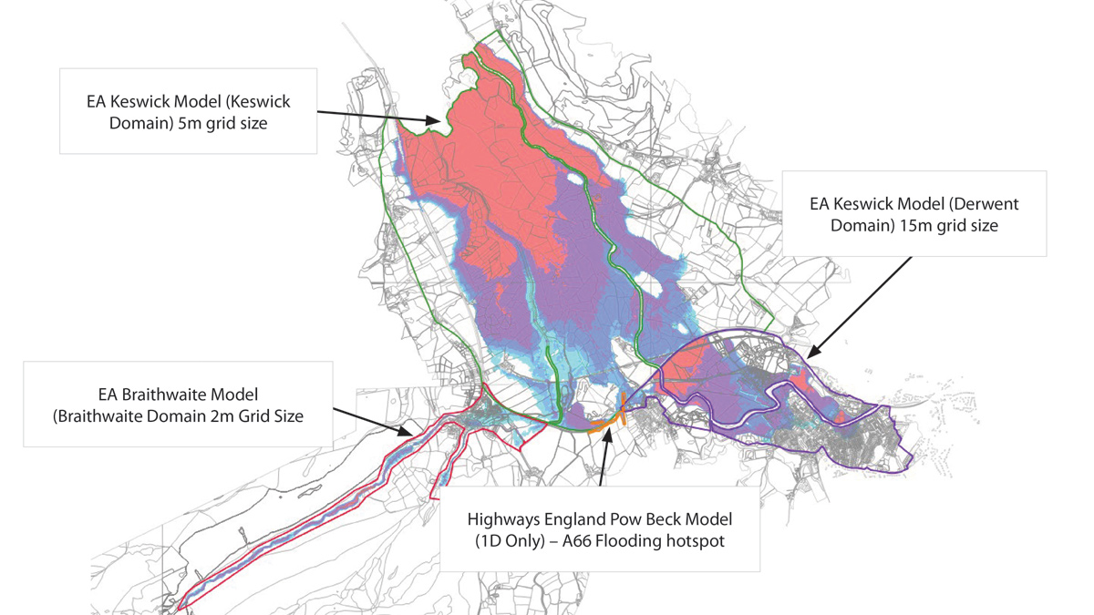 Location of existing model extents and flood extents generated by models - Courtesy of Waterco