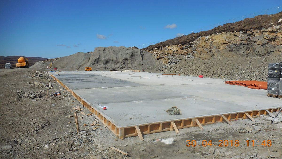 Lochmaddy base slab for modular building - Courtesy of RSE
