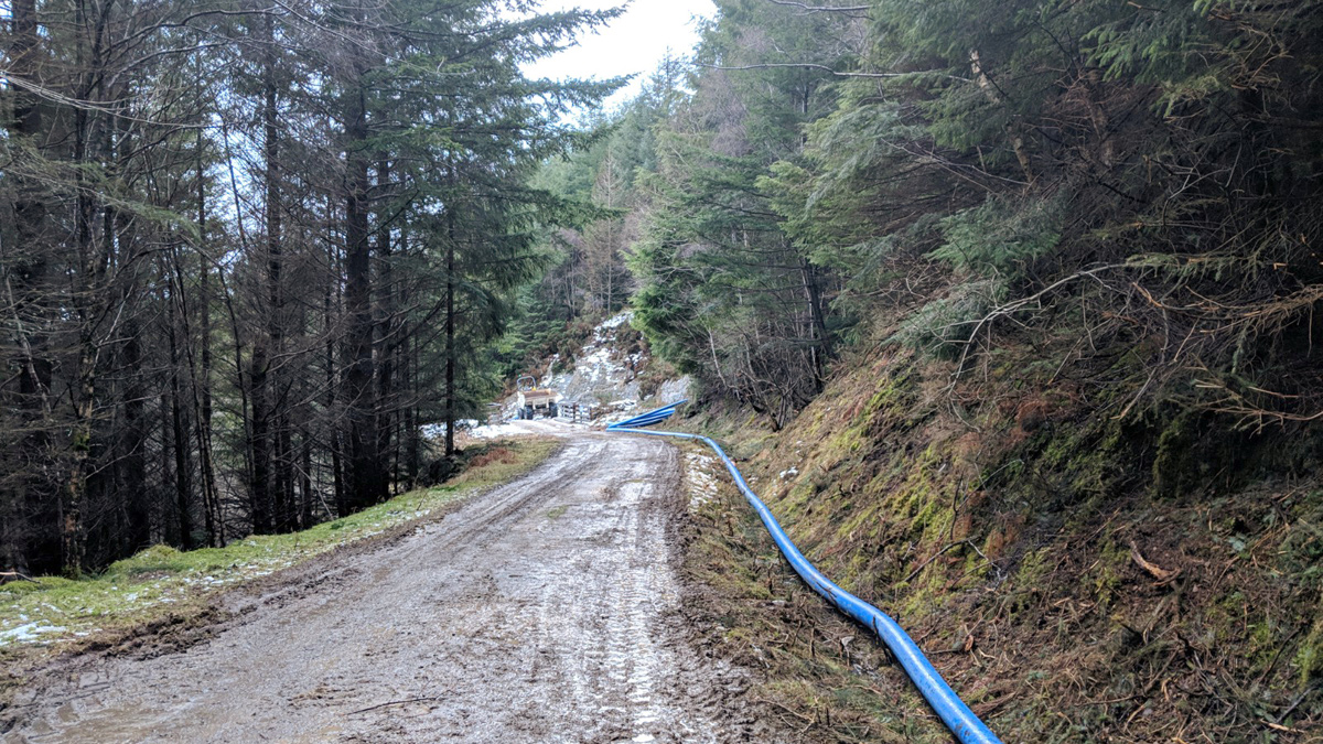 Installation of pipeline along Great Glen Way - Courtesy of ESD