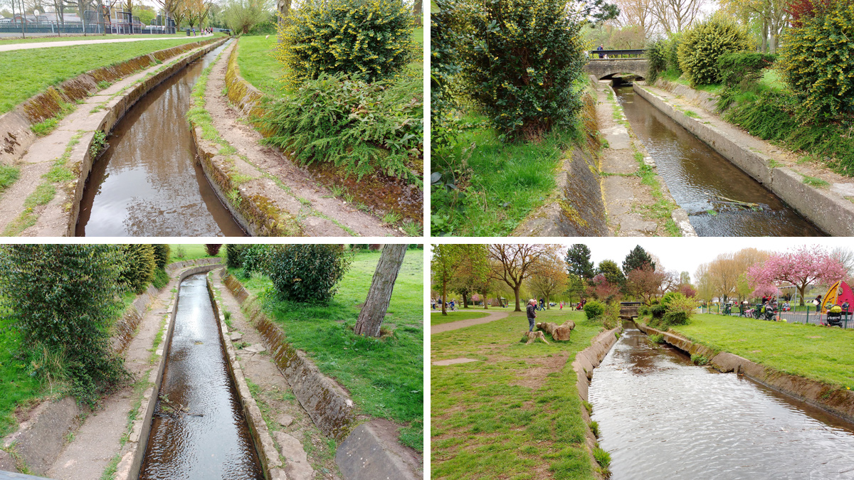 Urbanised concrete lined channel (unsuitable water vole habitat) - Courtesy of Galliford Try