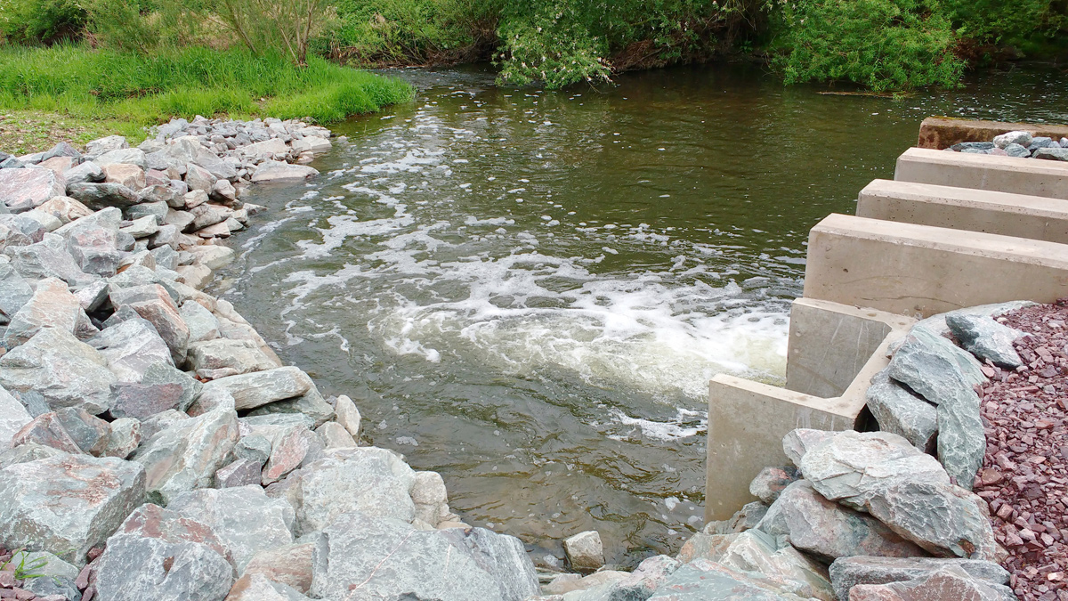 Downstream erosion protection - Courtesy of Galliford Try