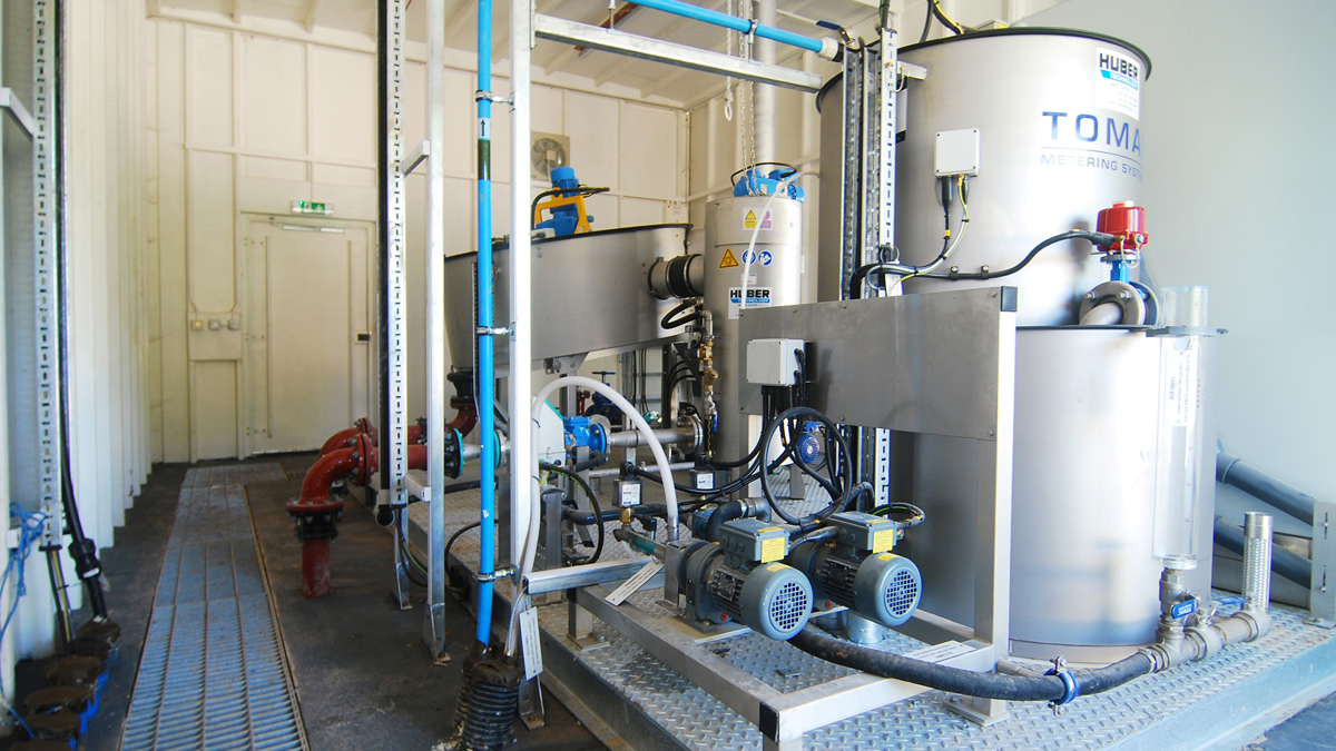 Factory assembled and pre-wired sludge thickener plant - Courtesy of Galliford Try