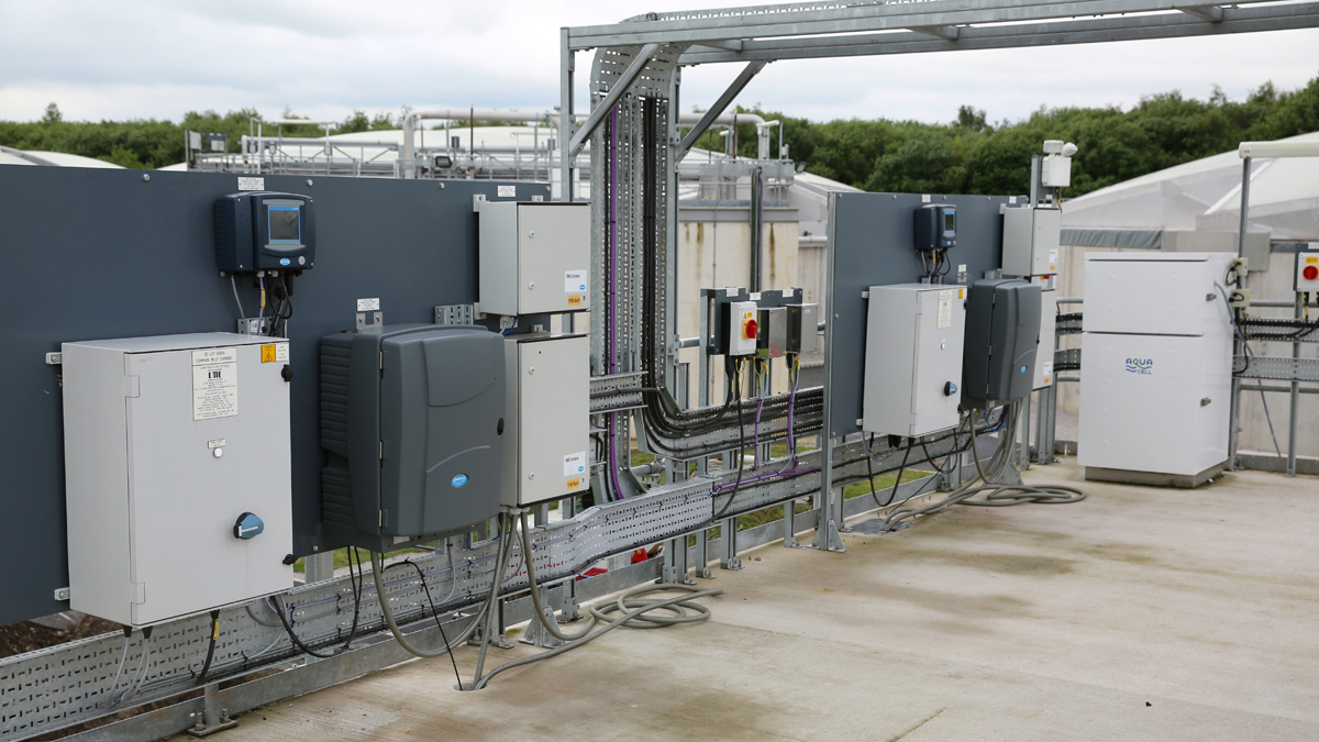 Ammonia instrumentation panels at the inlet to ASP3 aeration tank - Courtesy of United Utilities
