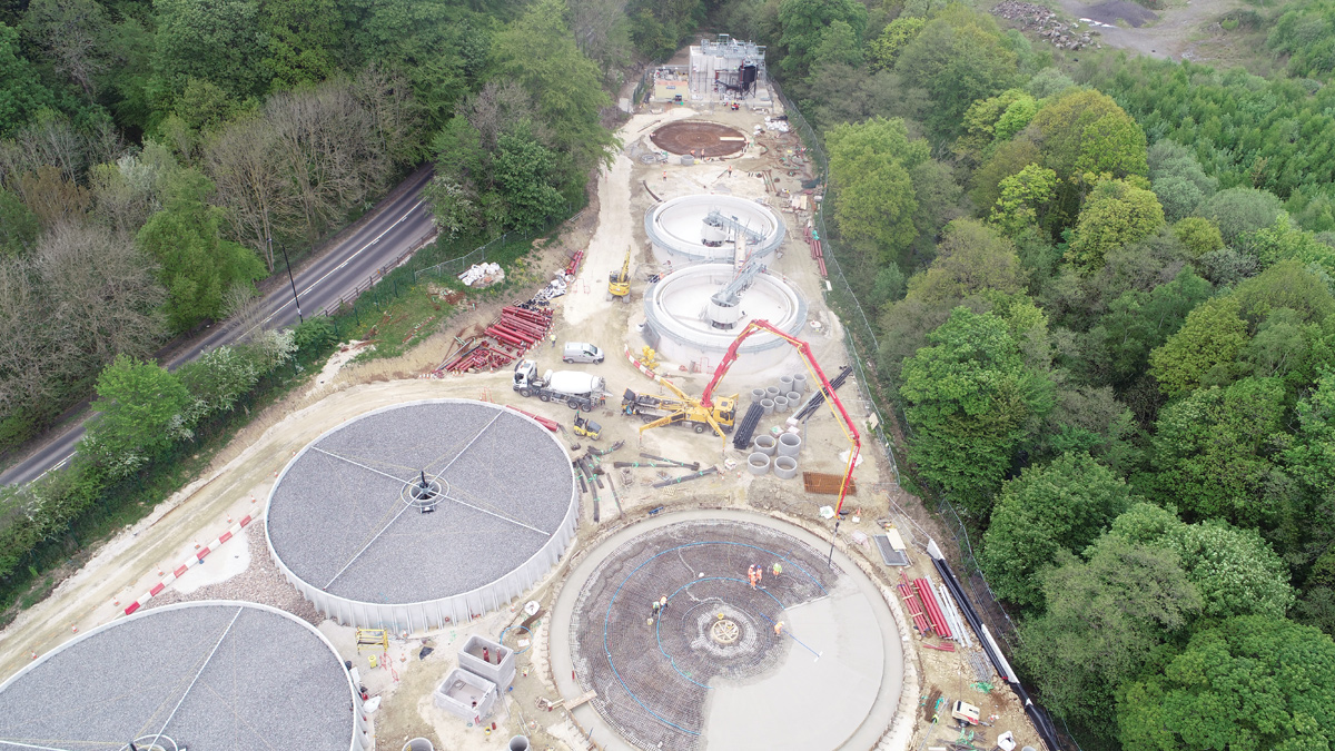 Concrete pour for one of the mineral media filter bases in progress (May 2019) - Courtesy of MMB