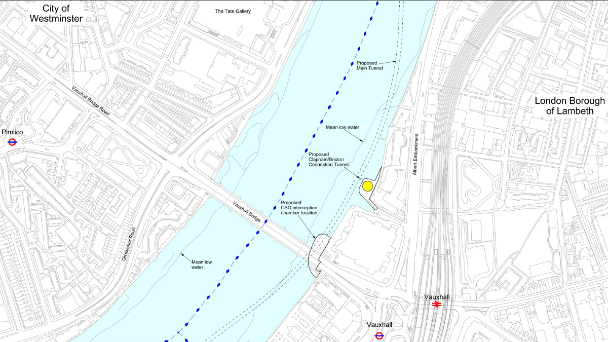 Albert Embankment Foreshore site location plan - Courtesy of AECOM