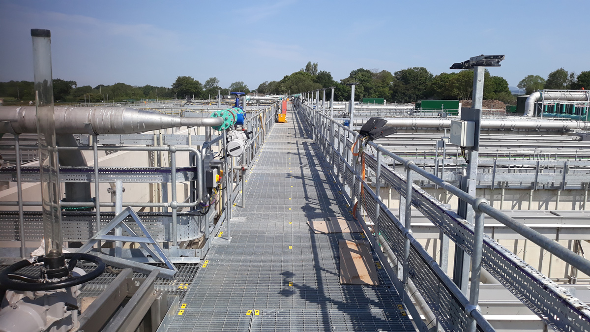 Nereda tank Cells 6 looking north along the 890m walkway (May 2020) - Courtesy of United Utilities