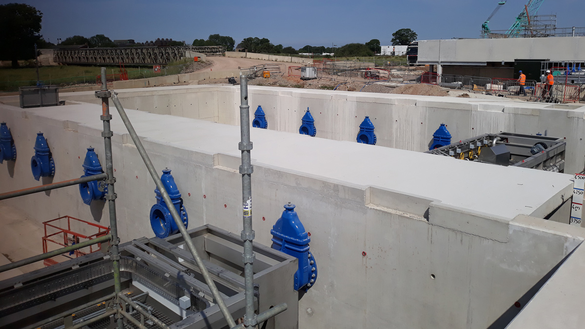 Permanent cloth filter block at the south end of the Nereda tank - Courtesy of United Utilities