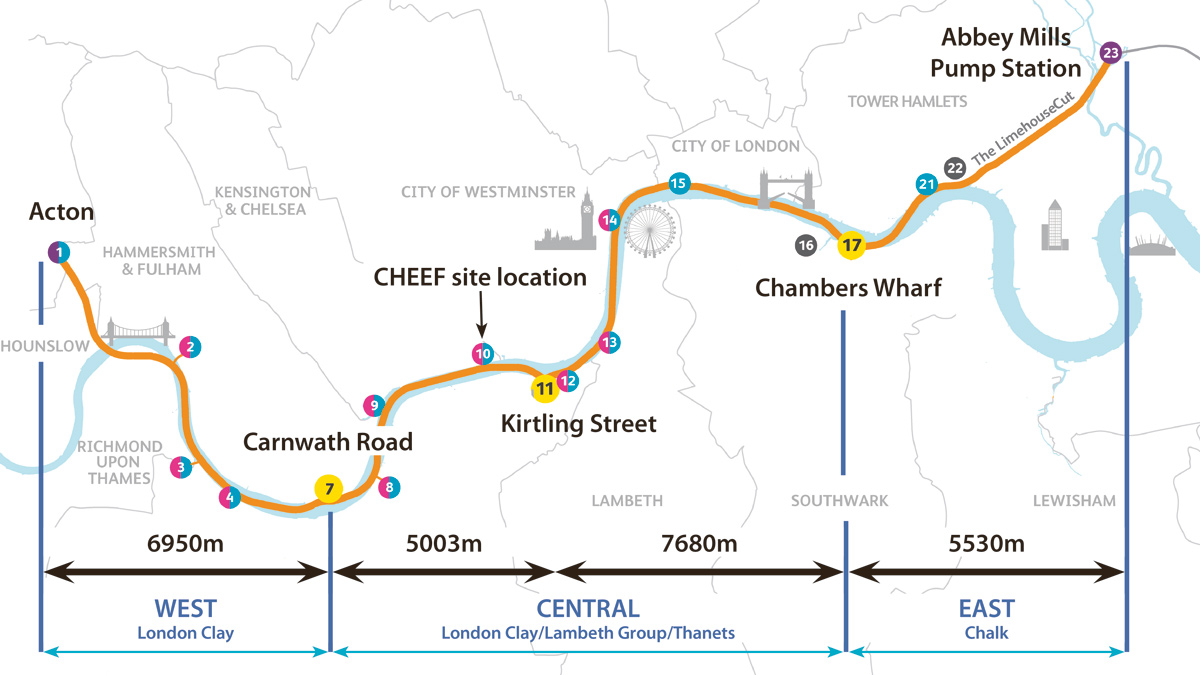 CHEEF location and Thames Tideway Tunnel overview - Courtesy FLO JV