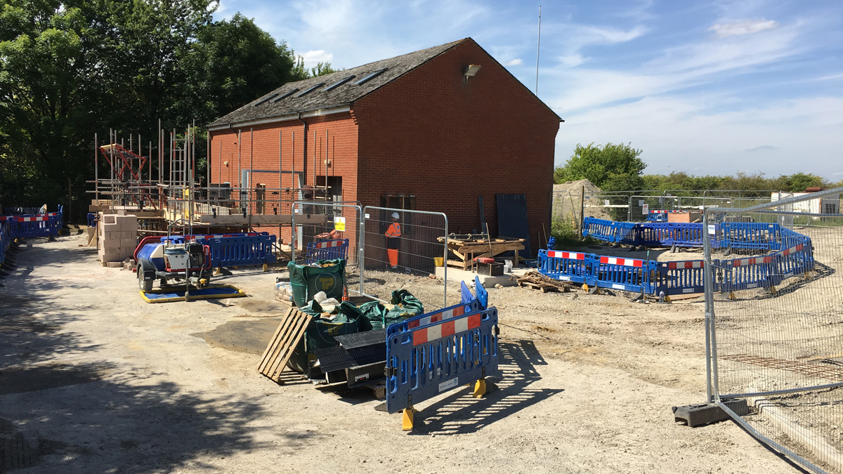 Hagbourne WBS site clearance and extension construction - Courtesy of SMB