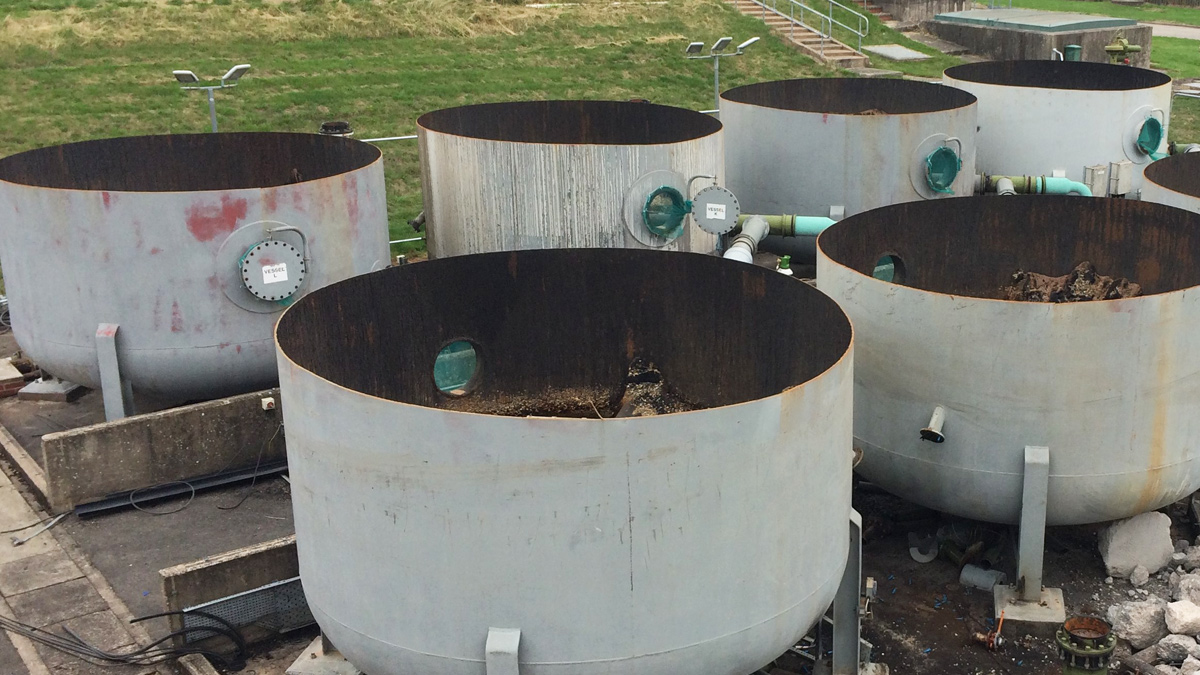 Existing GAC steel tanks which needed to be removed - Courtesy of MWHT