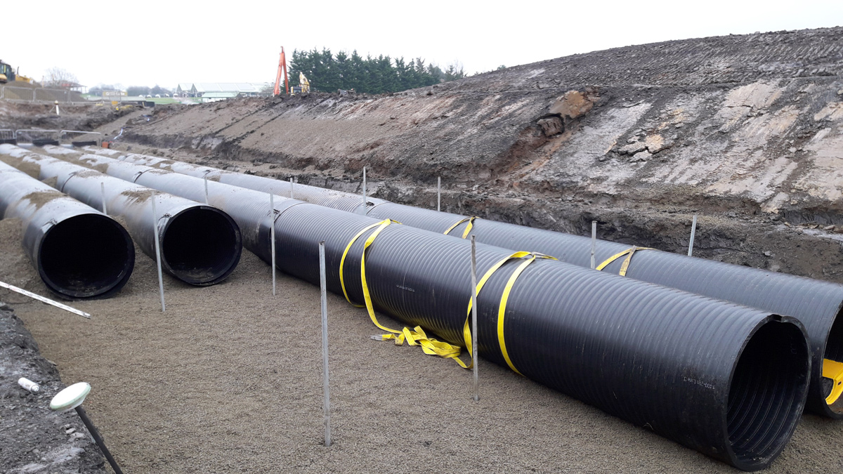 Storage pipe installation - Courtesy of MMB