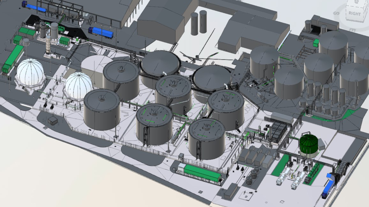 3D model of sludge treatment facility - Courtesy of MMB