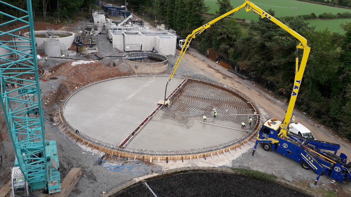 Percolation filter concrete pour - Courtesy of GEDA Construction